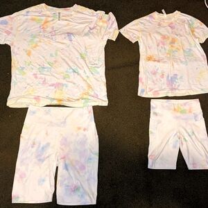 Fabletics Mommy & Me matching biker tights set